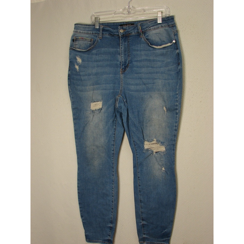 Judy Blue Skinny Fit Jeans Plus Size 18W Rainbow Embroidery Distressed JB88266